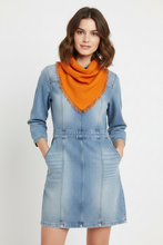 Load image into Gallery viewer, Cashmere Distressed Triangle Scarf Orange