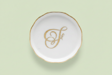 Load image into Gallery viewer, Monogrammed Hand Painted Porcelain Coaster F