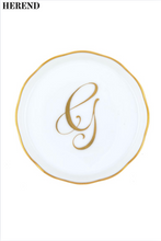 Load image into Gallery viewer, Monogrammed Hand Painted Porcelain Coaster White G