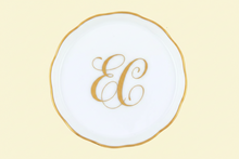 Load image into Gallery viewer, Monogrammed Porcelain Coaster White E