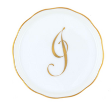 Load image into Gallery viewer, Monogrammed Hand Painted Porcelain Coaster White J