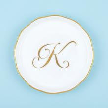 Load image into Gallery viewer, Monogrammed Hand Painted Coaster White K