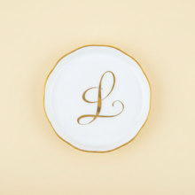 Load image into Gallery viewer, Monogrammed Hand Painted Porcelain Coaster White L