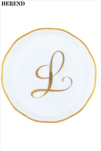 Load image into Gallery viewer, Monogrammed Hand Painted Porcelain Coaster White L