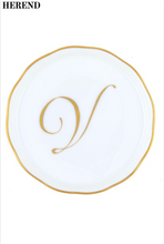 Load image into Gallery viewer, Herend Monogrammed Coaster White V