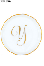 Load image into Gallery viewer, Herend Monogrammed Coaster White Y