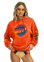 Load image into Gallery viewer, Aviator Nation Venice Pullover Hoodie with circular graphic logo and rainbow stripe details