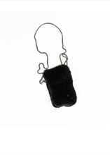 Load image into Gallery viewer, Luxurious mink fur phone case bag with elegant rhinestone chain shoulder strap