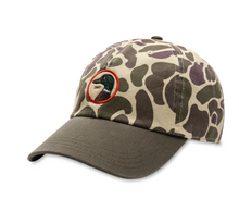 Load image into Gallery viewer, Duck Head camouflage baseball cap featuring an embroidered mallard duck circular patch on front