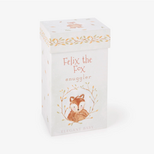 Load image into Gallery viewer, Elegant Baby Felix the Fox Snuggler gift box with woodland fox illustration and botanical details