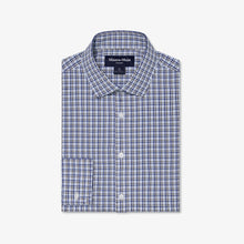 Load image into Gallery viewer, Mizzen + Main Leeward dress shirt with plaid pattern, folded and displayed flat