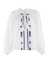 Load image into Gallery viewer, The Minka Shirt- Navy Fish