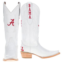 Load image into Gallery viewer, Vaccari Lainey Alabama cowgirl boots featuring embroidered BAMA script and script A logo