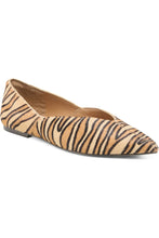 Load image into Gallery viewer, Dolce Vita Gema Tiger print pointed toe ballet flat with haircalf texture