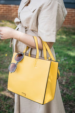 Load image into Gallery viewer, FV Margo Tumbled Leather Tote Canary Yellow