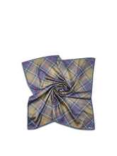 Load image into Gallery viewer, Barbour Kinsale Classic tartan silk scarf twisted and folded on white background