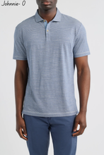 Load image into Gallery viewer, Thatcher Stripe Cotton Blend Polo