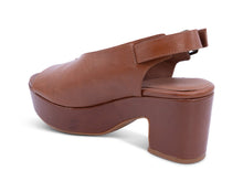 Load image into Gallery viewer, Chocolat Blu Gael platform slingback sandal with block heel, rear view
