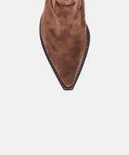 Load image into Gallery viewer, Close-up top-down view of a pointed-toe western boot with stitched sole detail