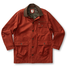 Load image into Gallery viewer, Duck Head barn coat with corduroy collar, button front, and multiple cargo pockets