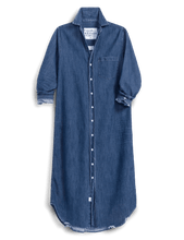 Load image into Gallery viewer, Frank &amp; Eileen Rory Maxi Shirtdress in denim with button front and rolled sleeves