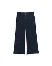 Load image into Gallery viewer, Frank &amp; Eileen Crop Riley Trouser Sweatpant in wide-leg silhouette with button closure, flat lay