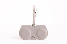 Load image into Gallery viewer, Glass House leather eyewear case with dual circular pockets and wrist strap clasp