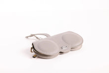 Load image into Gallery viewer, Glass House Slate leather eyeglass case with zipper closure and wrist strap, closed view