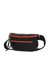 Load image into Gallery viewer, Hammitt Charles Crossbody bag in black leather with gold and red zip details