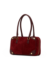 Load image into Gallery viewer, Hammitt Meredith medium suede satchel with dual top handles and gold hardware