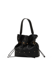 Load image into Gallery viewer, Hammitt Gianna bucket bag with drawstring closure, gold studs, and single top handle