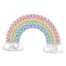 Load image into Gallery viewer, Herend hand-painted porcelain rainbow figurine with fishnet pattern resting on white clouds