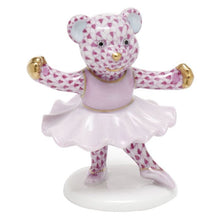 Load image into Gallery viewer, Herend porcelain ballerina bear figurine in tutu with arms outstretched in dancing pose