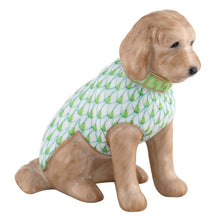 Load image into Gallery viewer, Herend porcelain Labradoodle figurine seated with hand-painted fishnet pattern body