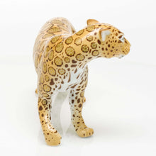 Load image into Gallery viewer, Herend hand-painted porcelain jaguar figurine with detailed rosette spot pattern, standing pose