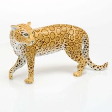 Load image into Gallery viewer, Herend hand-painted porcelain jaguar figurine standing in a stalking pose