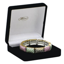 Load image into Gallery viewer, Herend ceramic bracelet with multicolor fishnet pattern displayed in black velvet gift box