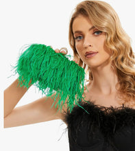 Load image into Gallery viewer, Evening Feather Clutch Green