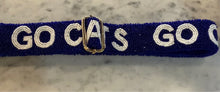 Load image into Gallery viewer, Beaded Adjustable Bag Strap Go Cats Royal/white