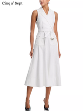Load image into Gallery viewer, White Denim Lenessa Dress