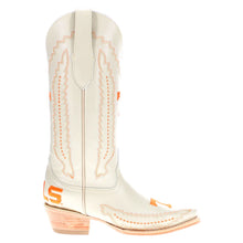 Load image into Gallery viewer, Vaccari Naomi western cowboy boot with collegiate embroidery and pointed toe