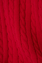 Load image into Gallery viewer, Close-up detail of cable knit chenille texture on a cozy short sweater