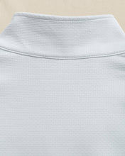 Load image into Gallery viewer, Close-up detail of quarter zip collar and textured fabric on long sleeve pullover