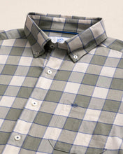 Load image into Gallery viewer, Close-up detail of Southern Tide plaid button-down sportshirt collar and chest pocket