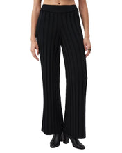 Load image into Gallery viewer, Wide-leg ribbed knit pants with elastic waistband worn with black heeled boots