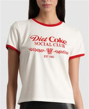 Load image into Gallery viewer, Alice + Olivia Diet Coke Social Club graphic baby ringer tee with contrast trim
