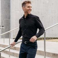 Mizzen & Main Long Sleeve Leeward Dress Shirt (Black)