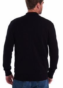 Barbour Carn Baffle Zip-Thru Sweater  Black