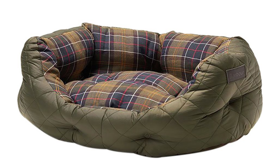 Barbour Quilted Dog Bed (Olive - 30 Inches)