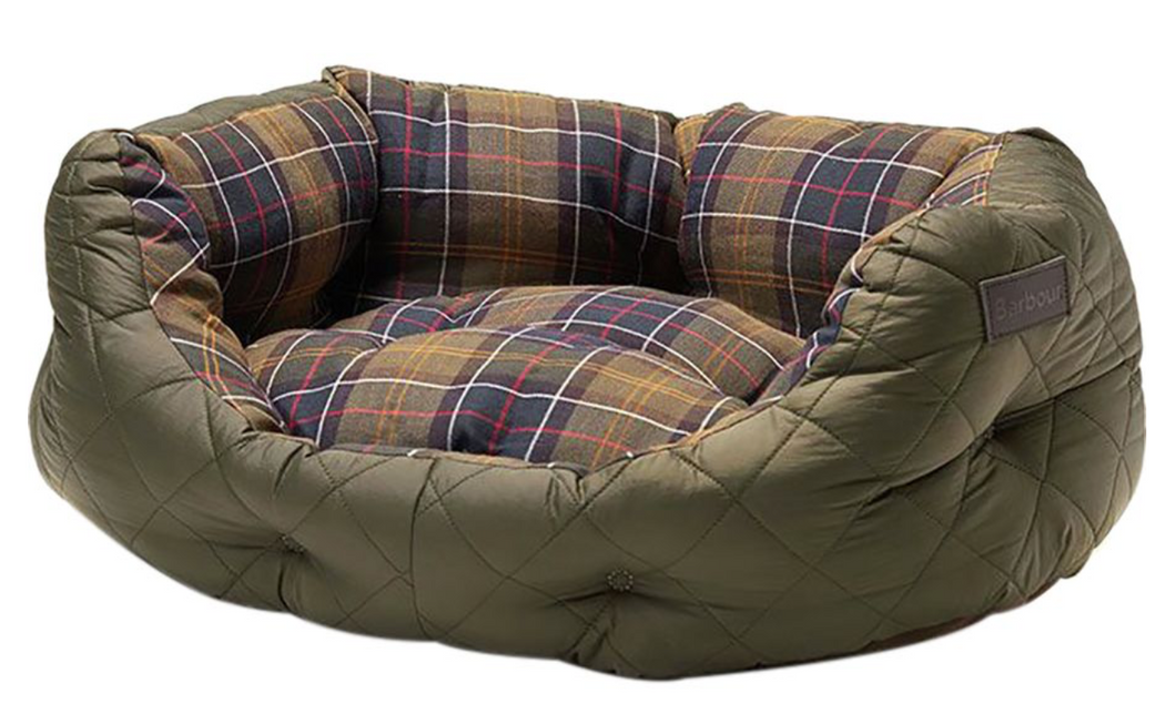 Barbour Quilted Dog Bed (Olive - 24 inch)
